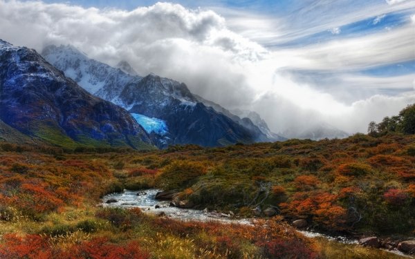 Tierra/Naturaleza Andes Mountains Chorro Montaña Nube Patagonia Argentina Otoño Andes Paisaje Naturaleza Fondo de pantalla HD | Fondo de Escritorio