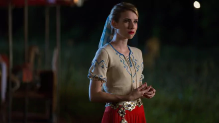 Emma Roberts in a scene from American Horror Story, captured in a 4K Ultra HD PC desktop wallpaper and background.