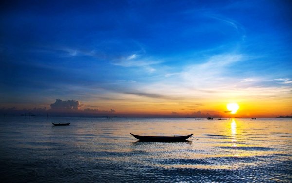 Photography Sunset Sea Ocean Boat Sky Nature Earth Landscape HD Wallpaper | Background Image