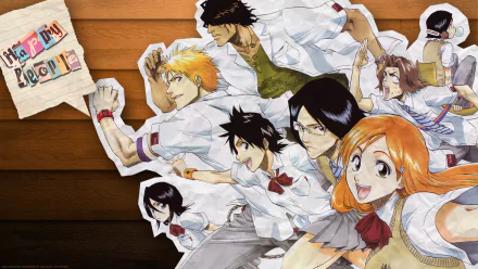 Tatsuki Arisawa Mizuiro Kojima Keigo Asano Uryu Ishida Rukia Kuchiki Yasutora Sado Orihime Inoue Ichigo Kurosaki Anime Bleach HD Desktop Wallpaper | Background Image