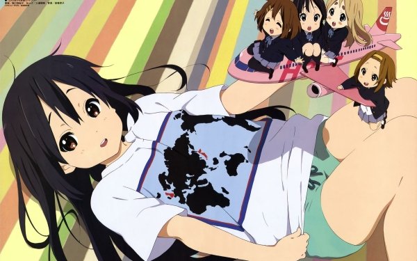 Anime K-ON! Mio Akiyama Yui Hirasawa Ritsu Tainaka Tsumugi Kotobuki Azusa Nakano HD Wallpaper | Background Image