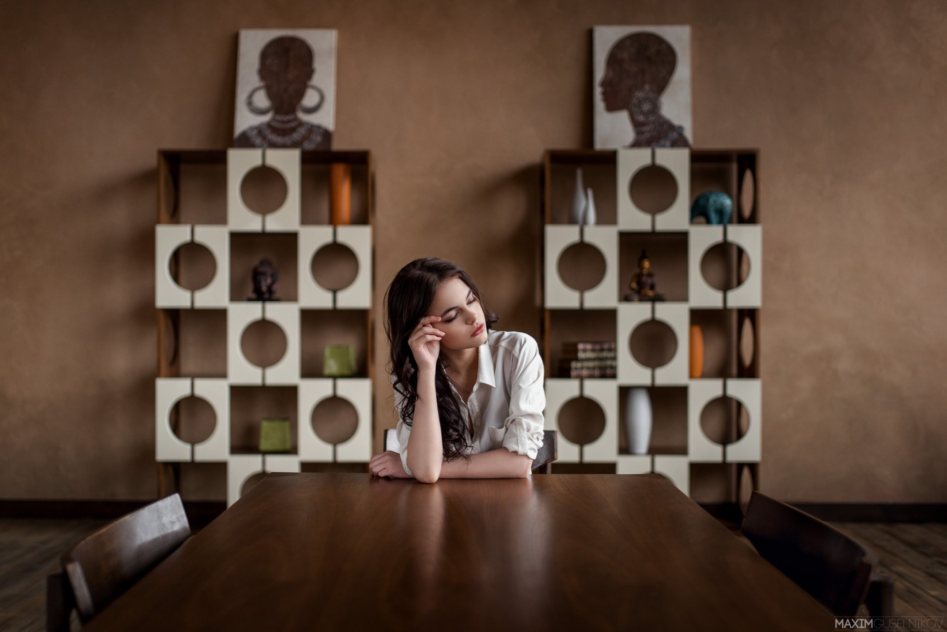 Download Brunette Model Mood Woman Oktyabrina Maximova HD Wallpaper by Maxim Guselnikov
