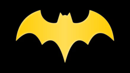 HD comic-style PC desktop wallpaper featuring a bold, bright yellow Batgirl symbol on a black background.