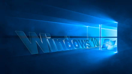 HD desktop wallpaper and background featuring the Windows 10 logo in 3D design, with a modern and sleek blue color scheme, highlighting technology.
