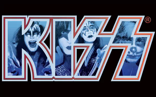 A vibrant HD desktop wallpaper featuring the iconic rock band KISS, showcasing their distinct makeup and energy, perfect for music lovers.