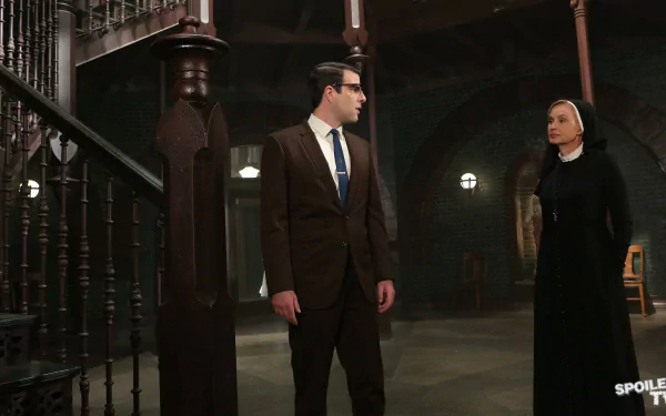 Jessica Lange Zachary Quinto TV Show American Horror Story HD Desktop Wallpaper | Background Image