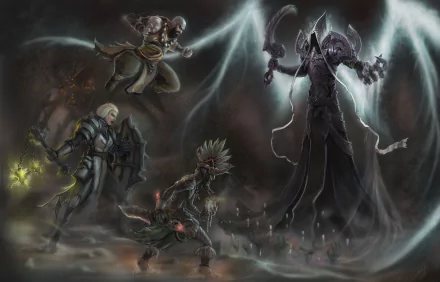 Monk (Diablo III) Witch Doctor (Diablo III) Crusader (Diablo III) Malthael (Diablo III) Diablo video game Diablo III: Reaper Of Souls HD Desktop Wallpaper | Background Image