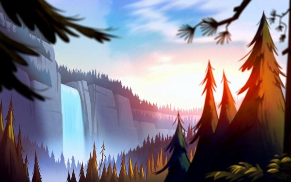 Séries TV Souvenirs de Gravity Falls Cartoon Chûte d'Eau Fond d'écran HD | Image