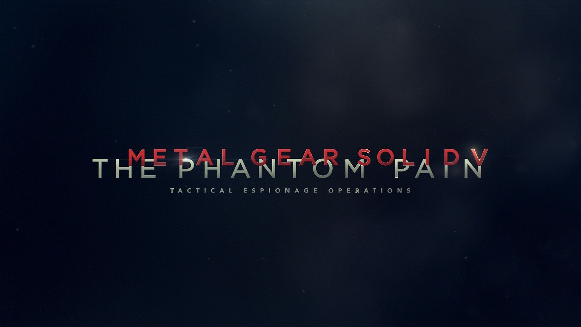 HD PC desktop wallpaper featuring the title screen of the video game Metal Gear Solid V: The Phantom Pain with a dark, minimalist background.