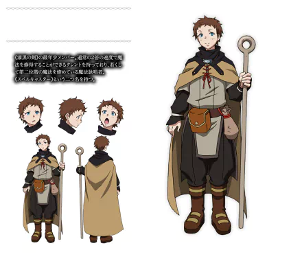 Character sheet of Ninya from the anime Overlord, featuring multiple facial expressions and a full-body HD desktop wallpaper and background design.