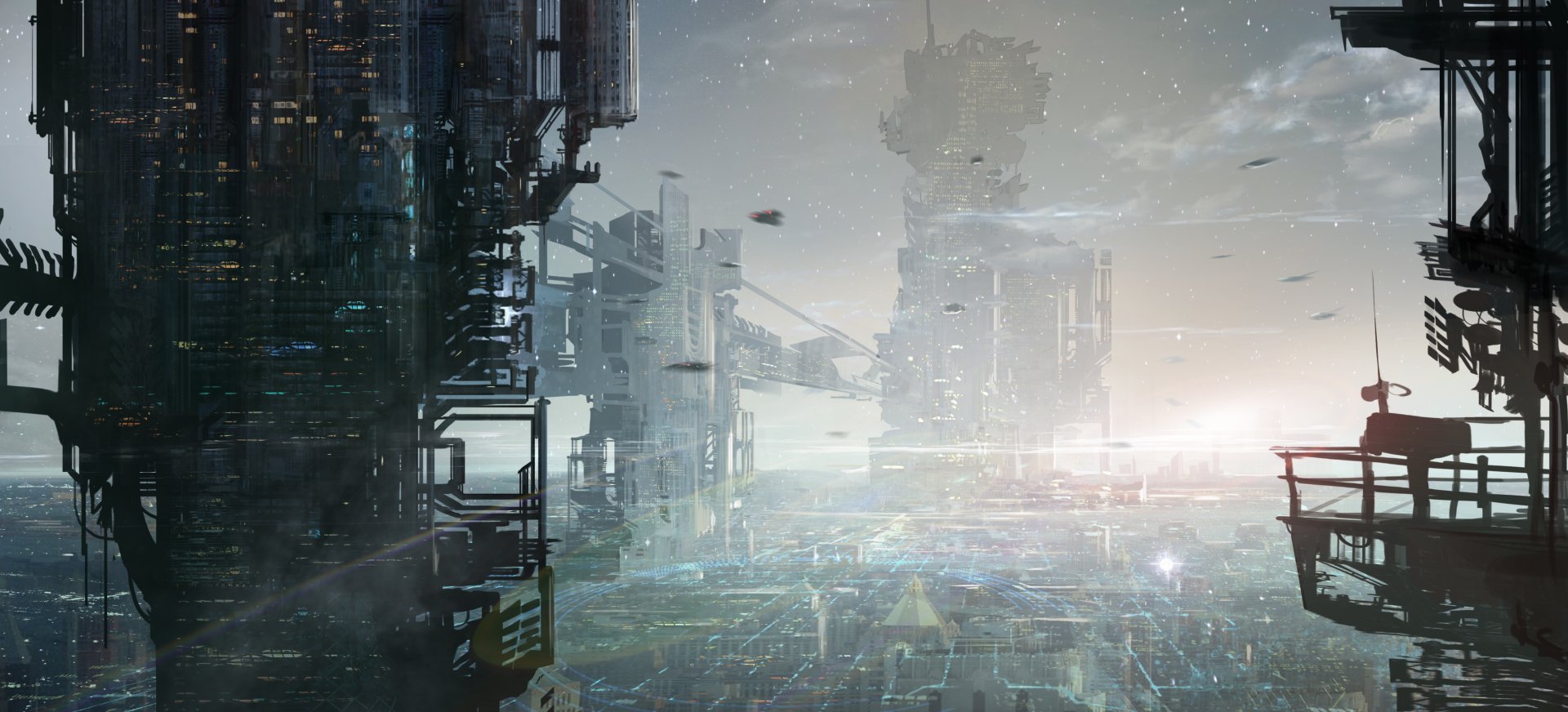 Futuristic Cityscape: Stunning Sci-fi Hd Wallpaper By Ang-angg