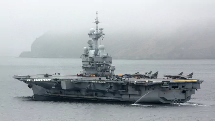 warship aircraft carrier military French Aircraft Carrier Charles De Gaulle (R91) HD Desktop Wallpaper | Background Image