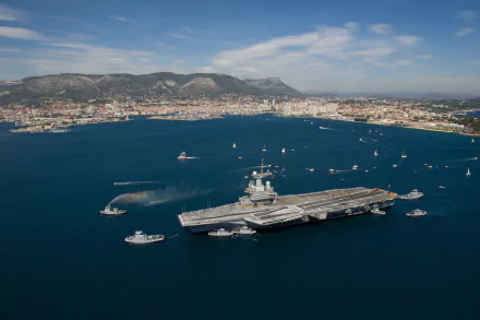 warship aircraft carrier military French Aircraft Carrier Charles De Gaulle (R91) HD Desktop Wallpaper | Background Image