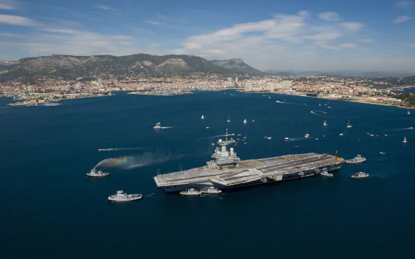 warship aircraft carrier military French Aircraft Carrier Charles De Gaulle (R91) HD Desktop Wallpaper | Background Image