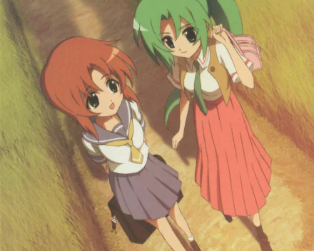 Sonozaki Mion Rena Ryūgū Anime Higurashi When They Cry HD Desktop Wallpaper | Background Image
