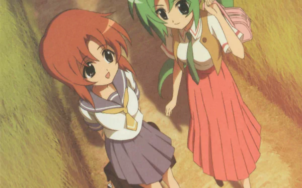Sonozaki Mion Rena Ryūgū Anime Higurashi When They Cry HD Desktop Wallpaper | Background Image
