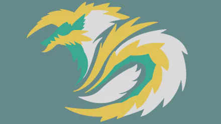 HD PC desktop wallpaper featuring a stylized, abstract depiction of Zinogre from the Monster Hunter video game series.