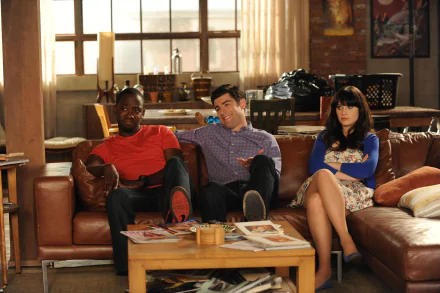 Jessica Day Zooey Deschanel Winston Bishop Lamorne Morris Schmidt (New Girl) Max Greenfield TV Show New Girl HD Desktop Wallpaper | Background Image