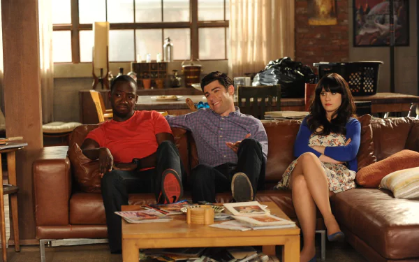 Jessica Day Zooey Deschanel Winston Bishop Lamorne Morris Schmidt (New Girl) Max Greenfield TV Show New Girl HD Desktop Wallpaper | Background Image