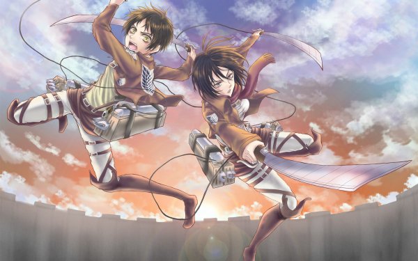 Anime Attack On Titan Eren Yeager Mikasa Ackerman HD Wallpaper | Background Image