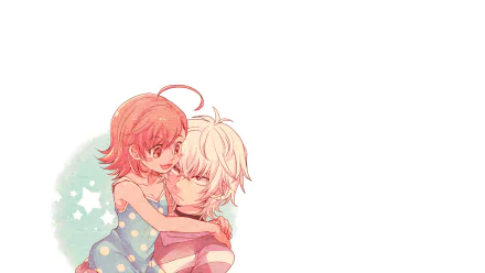 HD anime desktop wallpaper featuring Accelerator and Last Order from A Certain Magical Index and A Certain Scientific Railgun, showcasing a warm, gentle moment between the characters.