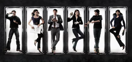 Zack Addy Eric Millegan Tamara Taylor Jack Hodgins T.J. Thyne Angela Montenegro Michaela Conlin Seeley Booth David Boreanaz Emily Deschanel Temperance Brennan Camille Saroyan TV Show Bones (TV Show) HD Desktop Wallpaper | Background Image