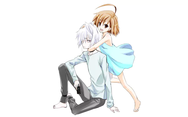 HD anime desktop wallpaper featuring Accelerator and Last Order from A Certain Magical Index, showcasing their close bond in vibrant, detailed artwork.