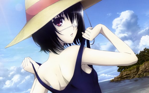 Anime Another Mei Misaki Swimsuit Eye Patch Hat HD Wallpaper | Background Image
