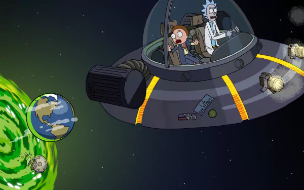 portal earth Space Cruiser (Rick and Morty) spaceship Morty Smith Rick Sanchez TV Show Rick and Morty HD Desktop Wallpaper | Background Image