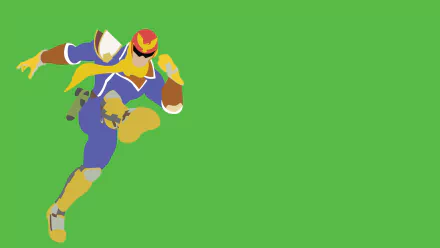 HD desktop wallpaper featuring Captain Falcon from F-Zero against a green background.