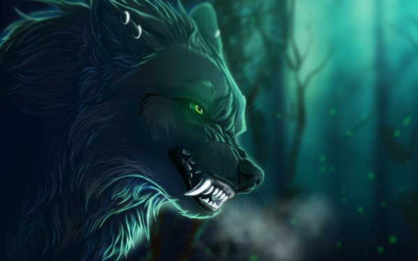 Fantasy Wolf Fantasy Animals Green Eyes HD Wallpaper | Background Image