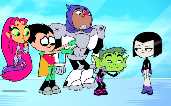 Teen Titans Go! HD Wallpaper - Robin, Cyborg, Starfire, Raven, Beast Boy