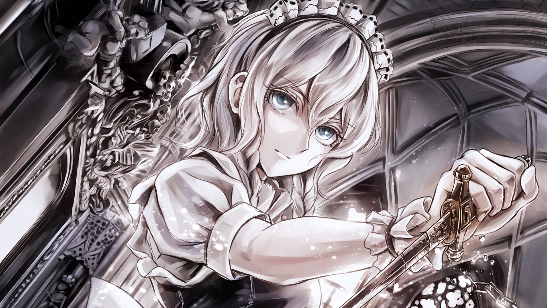 Download Sakuya Izayoi Anime Touhou HD Wallpaper by Jan (Pixiv)