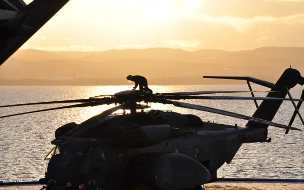 silhouette navy helicopter military Sikorsky MH-53E Sea Dragon HD Desktop Wallpaper | Background Image