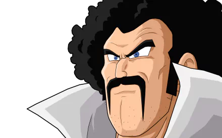 HD PC desktop wallpaper featuring Hercule from the anime Dragon Ball Z, showcasing his determined expression and iconic hairstyle in vivid detail.
