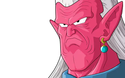 HD PC desktop wallpaper featuring Kibito from the anime Dragon Ball Z, showcasing his stern expression and distinctive red skin against a white background.