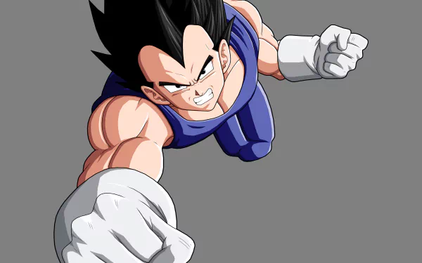 Dynamic 4K Ultra HD wallpaper featuring Vegeta from Dragon Ball Z, showcasing his fierce expression and powerful stance in vibrant anime style.