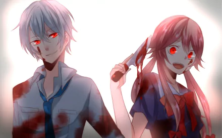 Yuno Gasai Aru Akise Anime Mirai Nikki HD Desktop Wallpaper | Background Image