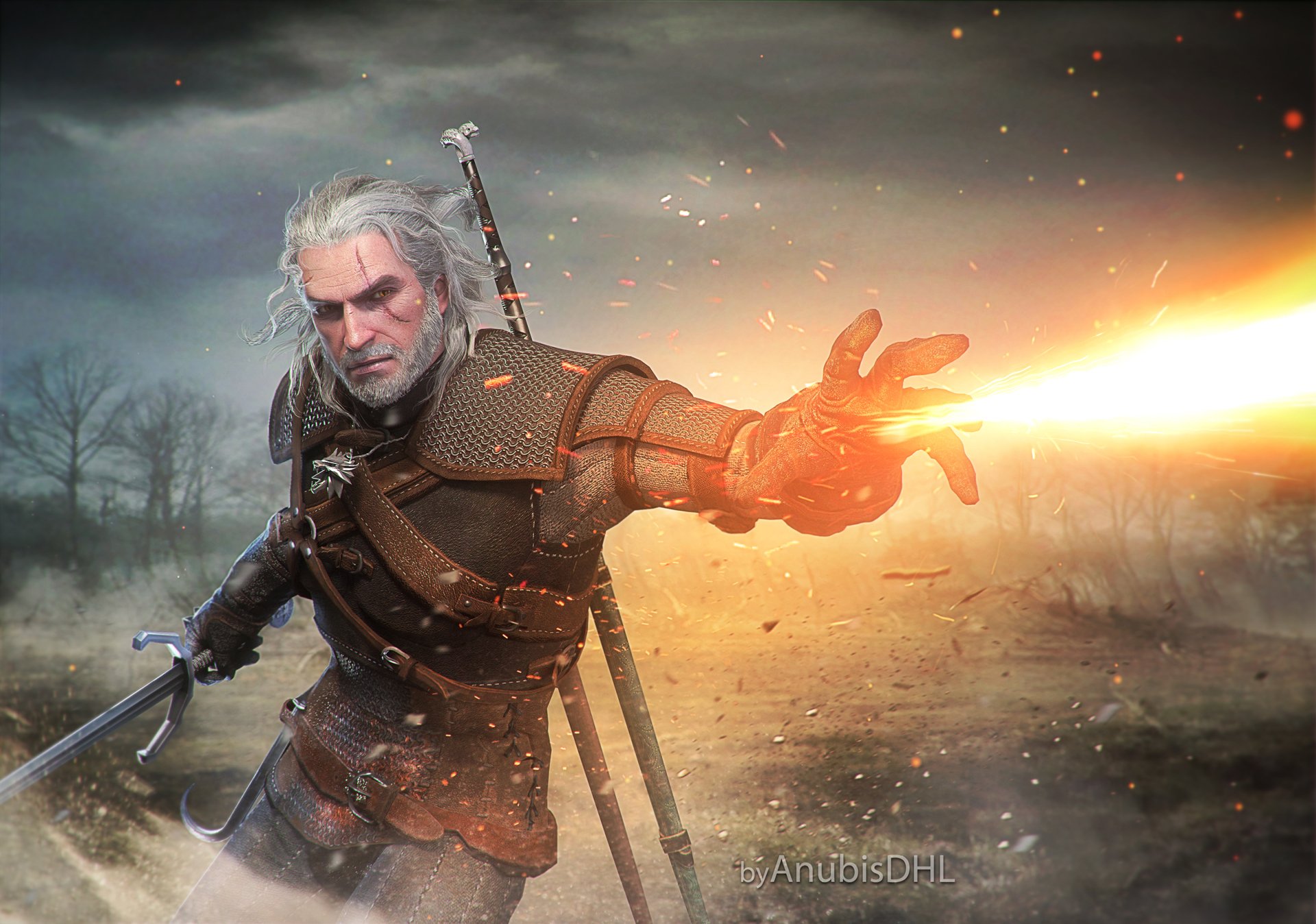 Hd Wallpaper Of Geralt Of Rivia From The Witcher 3 Wild Hunt By Anubisdhl