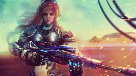 Nova (Starcraft) rifle weapon woman warrior Sci Fi video game Starcraft II HD Desktop Wallpaper | Background Image