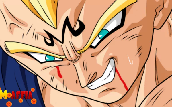 Dynamic HD wallpaper featuring Vegeta from Dragon Ball Z, showcasing his fierce expression and signature features, inspired by the video game Dragon Ball Z: Budokai Tenkaichi 3.