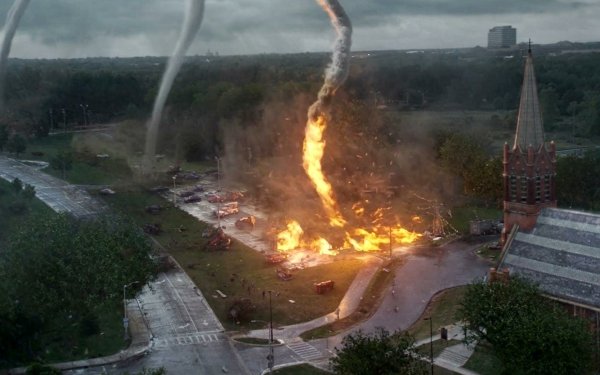 Movie Into The Storm Tornado Fire Destruction Storm HD Wallpaper | Background Image