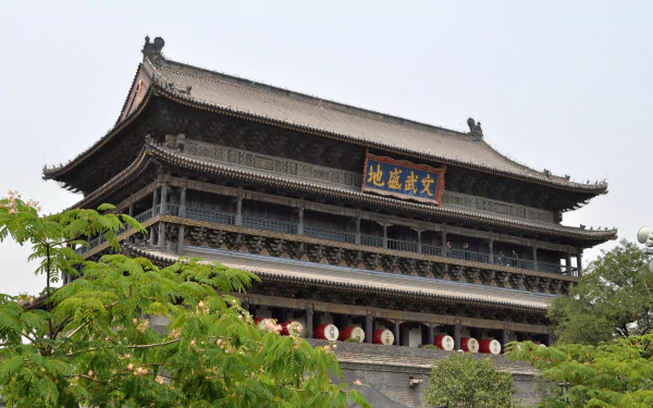 Drum Tower tower China man made Drum Tower Of Xi'an HD Desktop Wallpaper | Background Image