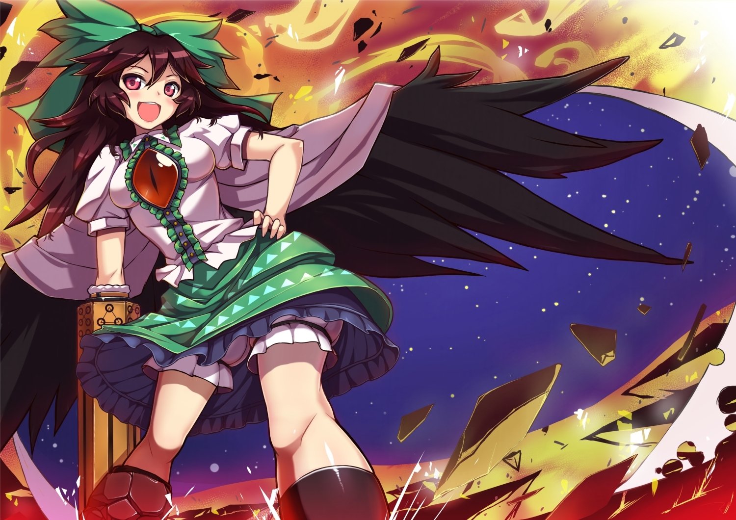 Download Utsuho Reiuji Anime Touhou Wallpaper