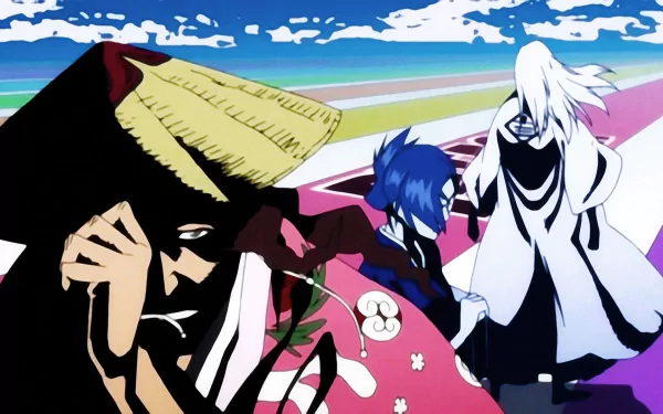 Shunsui Kyōraku Jūshirō Ukitake Nanao Ise Anime Bleach HD Desktop Wallpaper | Background Image