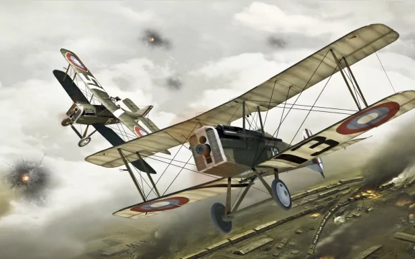 military biplane HD Desktop Wallpaper | Background Image
