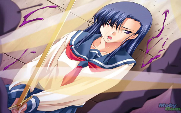 HD PC desktop wallpaper featuring a character from the video game Mugen Senshi Valis: The Legend of A Fantasm Soldier, depicted with a sword and intense expression.