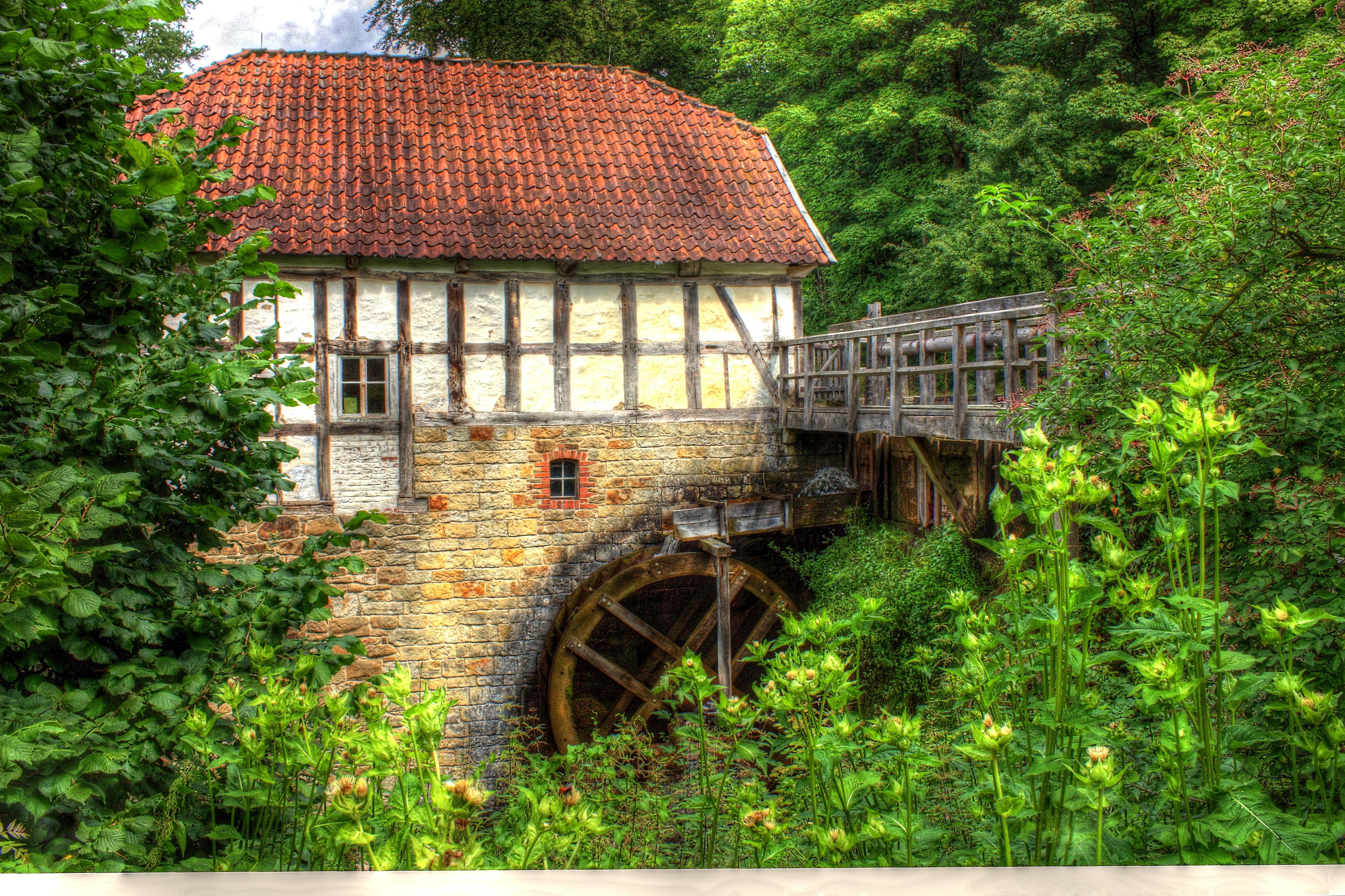 Man Made Watermill HD Wallpaper | Background Image