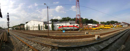 railroad fisheye vehicle train HD Desktop Wallpaper | Background Image