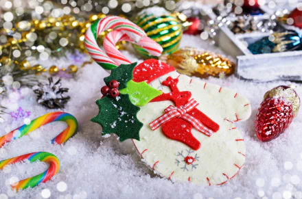 candy cane christmas ornaments holiday Christmas HD Desktop Wallpaper | Background Image